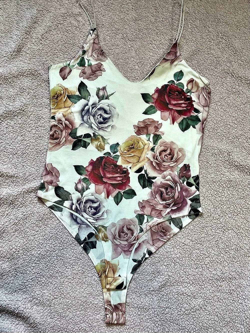 Live in the Moment Floral One-Piece Bodysuit Size S